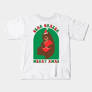 Bear Grazer Merry Christmas Gift Kids T-Shirt